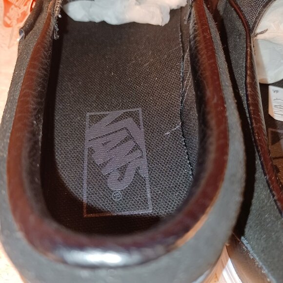 VANS Men's 4.5/Women's 6 Leather Slip On Black/Gray Checkerboard - Picture 7 of 12